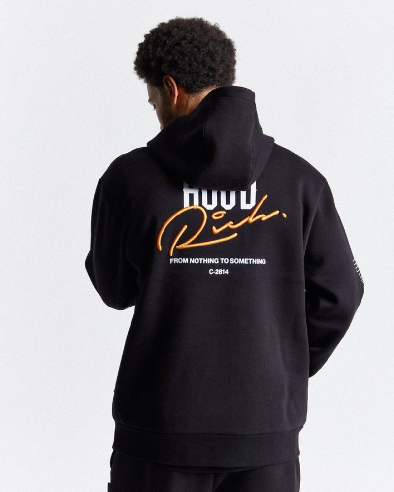 Black/White/Orange Hoodrich Moiety Hoodie Hoodies | 1824-PNXDE