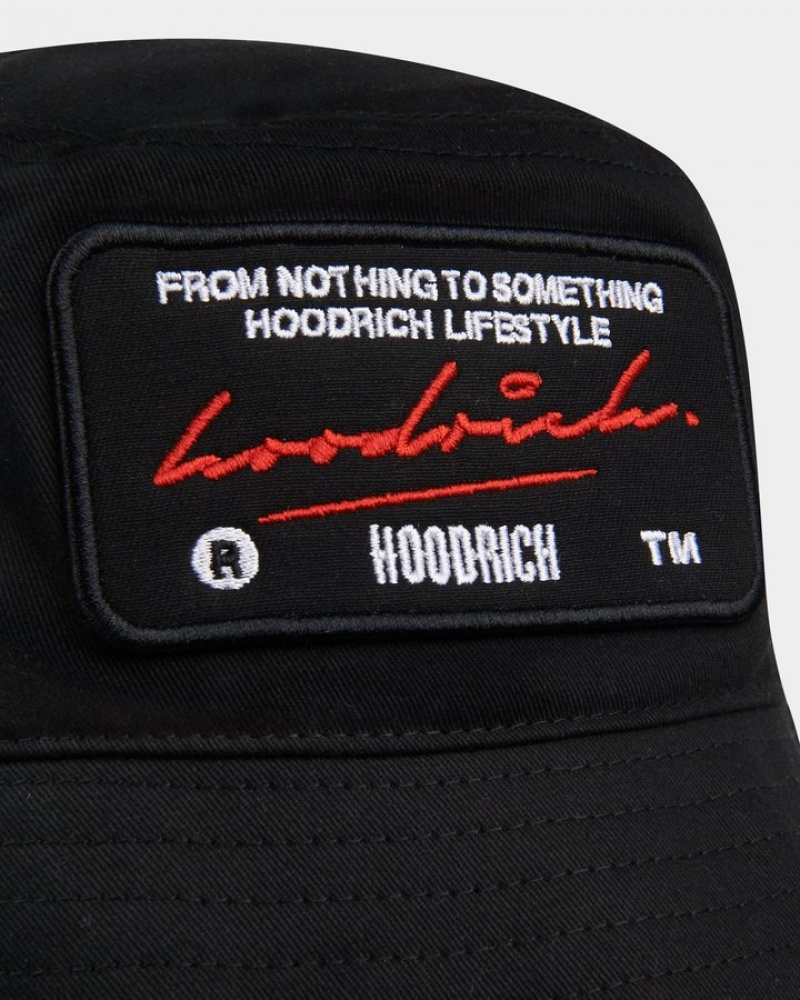 Black/White/Red Hoodrich OG Cruzade Bucket Hat Headwear | 0231-SNQFL