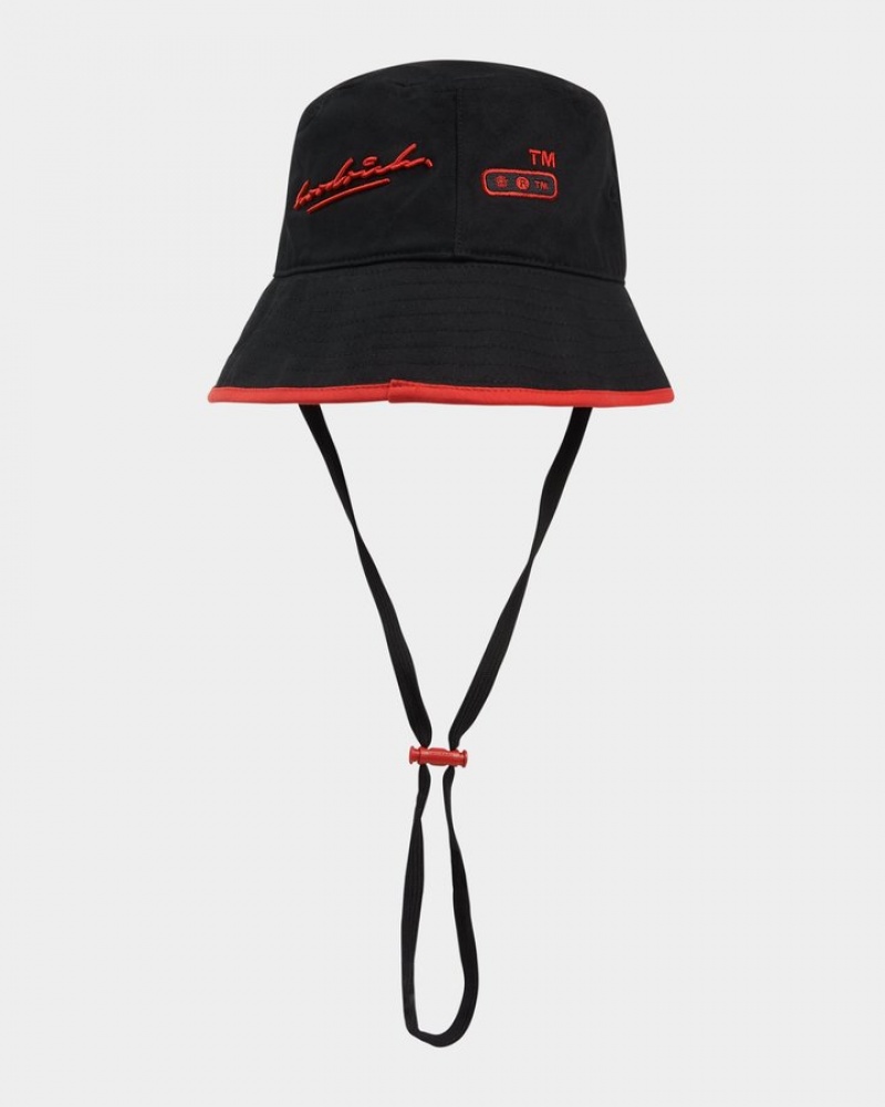 Black/White/Red Hoodrich OG Cruzade Bucket Hat Headwear | 0231-SNQFL