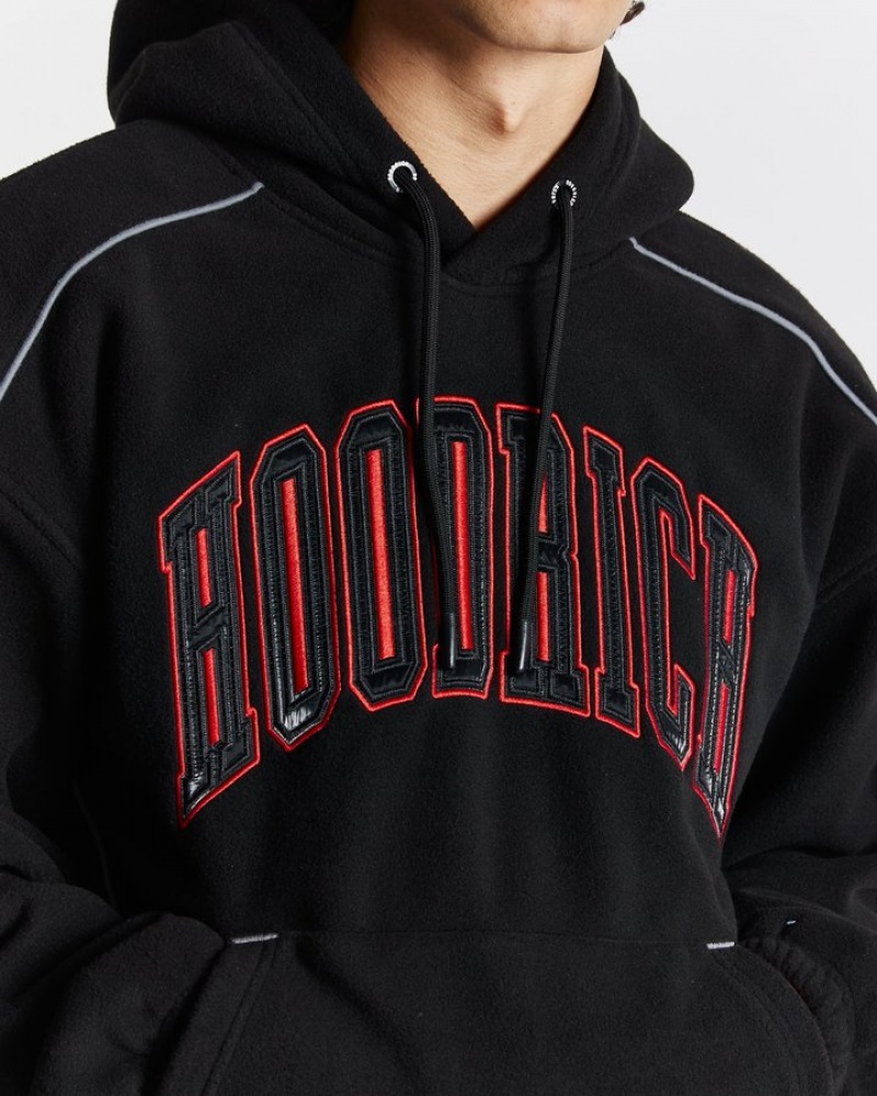 Black/White/Red Hoodrich Split Oversized Hoodie Hoodies | 4763-JHGOC