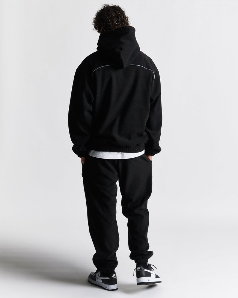 Black/White/Red Hoodrich Split Oversized Hoodie Hoodies | 4763-JHGOC