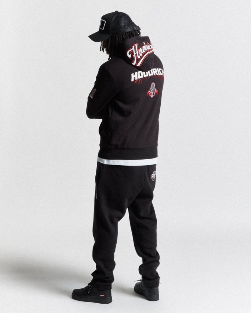 Black/White/Red Hoodrich Stadium Hoodie Hoodies | 4103-KDFGS