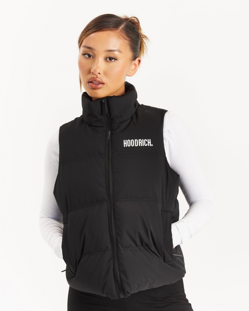 Black/White Hoodrich Cara Gilet Outerwear | 7065-ABMUO