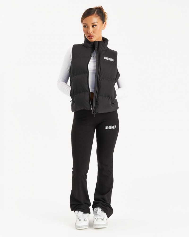 Black/White Hoodrich Cara Gilet Outerwear | 7065-ABMUO