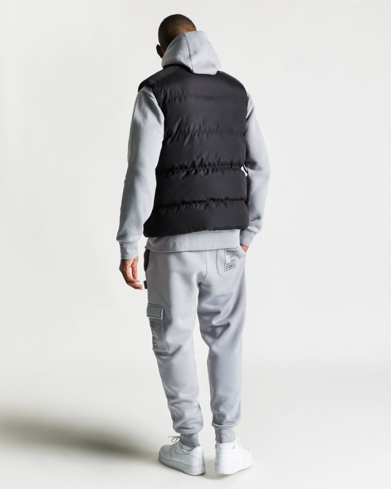 Black/White Hoodrich Carbon Gilet Outerwear | 0594-PQFTE