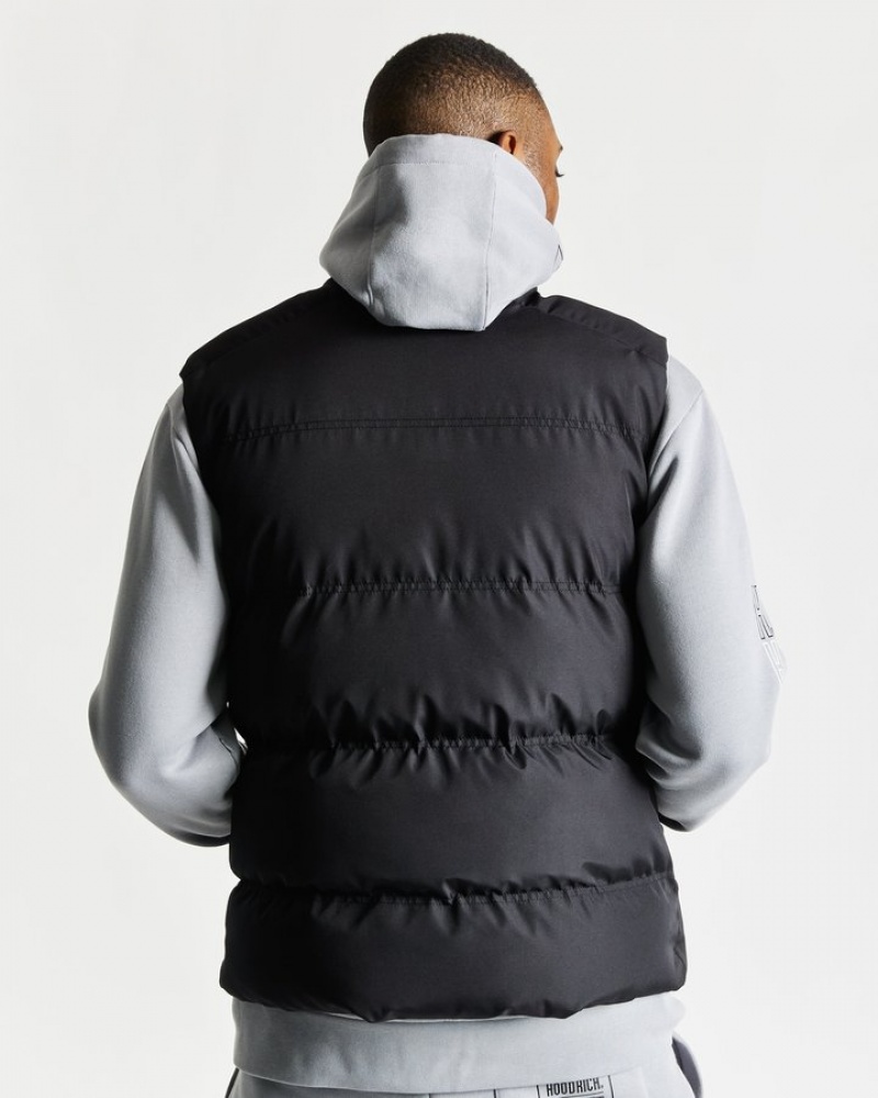 Black/White Hoodrich Carbon Gilet Outerwear | 0594-PQFTE