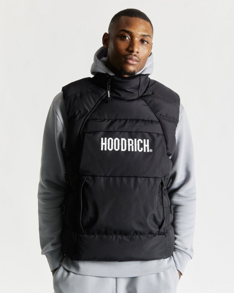 Black/White Hoodrich Carbon Gilet Outerwear | 0594-PQFTE