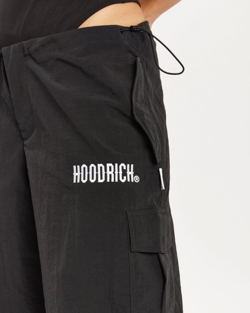 Black/White Hoodrich Extent Woven Parachute Pants Cargo Pants | 4210-OYJZE