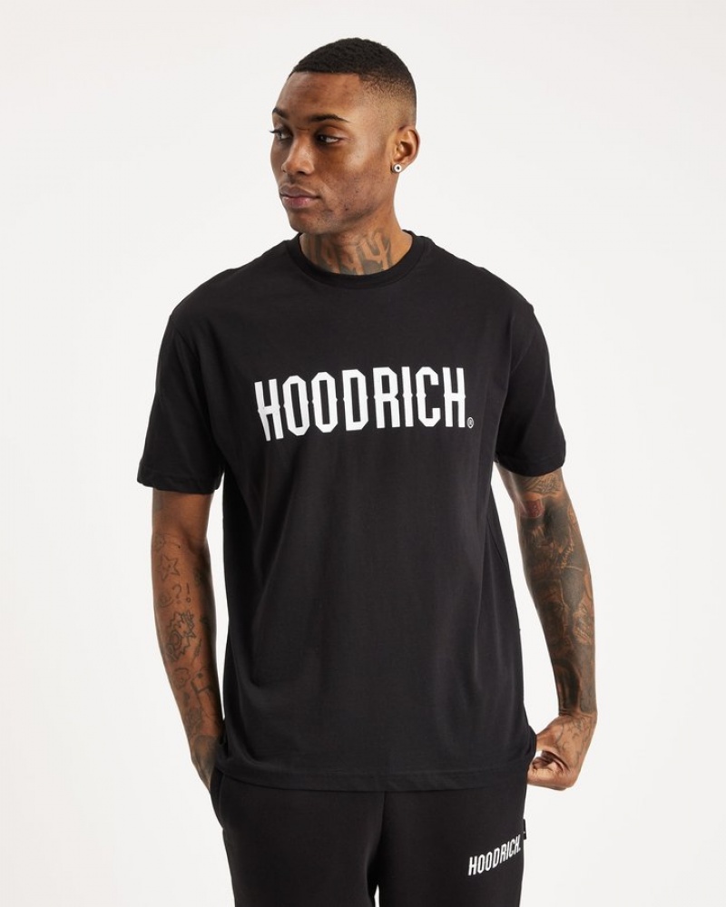 Black/White Hoodrich OG Core T-shirt T-shirts | 1754-WISQG