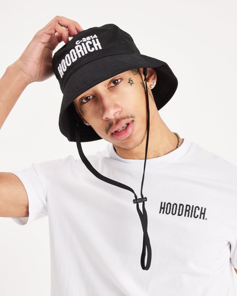 Black/White Hoodrich OG Demand Bucket Hat Headwear | 4395-TOMSV