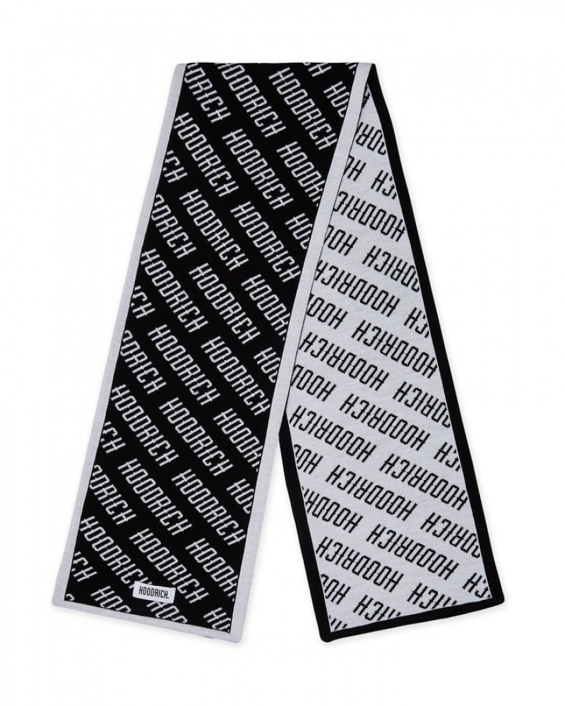 Black/White Hoodrich OG Logo Reversible Scarf Gloves and Scarves | 7830-CKOXA