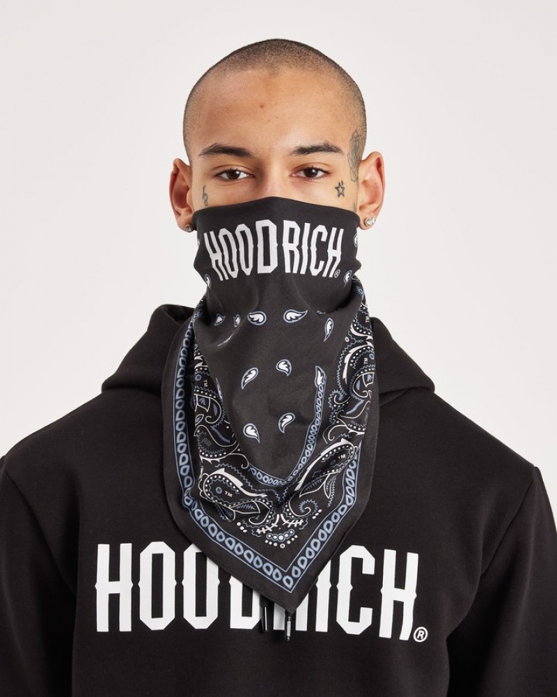 Black/White Hoodrich OG Motif Bandana Ballys & Bandanas | 6105-QLBMJ