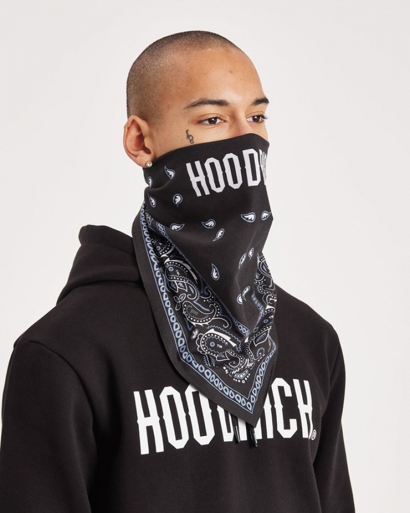 Black/White Hoodrich OG Motif Bandana Ballys & Bandanas | 6105-QLBMJ