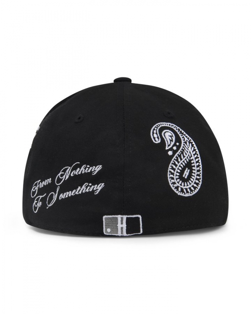 Black/White Hoodrich OG Motif Fitted Cap Caps | 1246-AYBOL