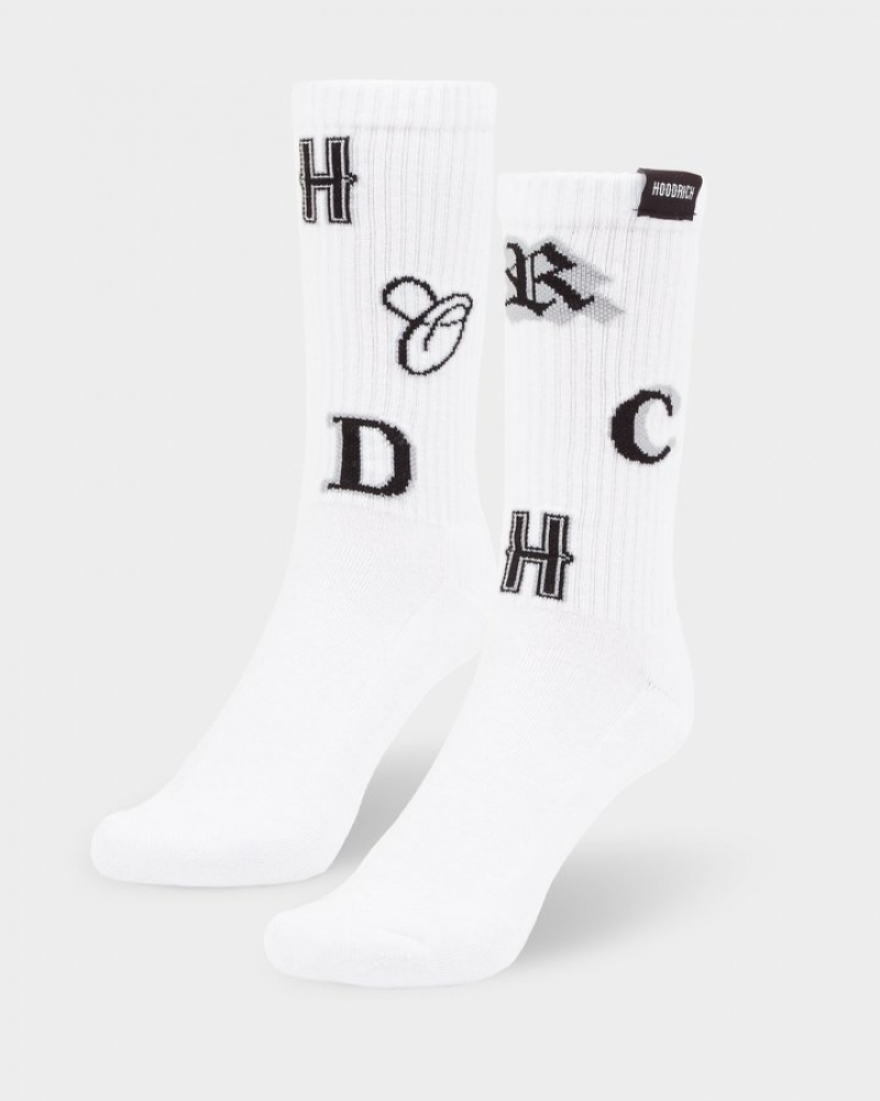 Black/White Hoodrich OG Pacific 2 Pack Crew Socks Socks | 5963-QPIMY