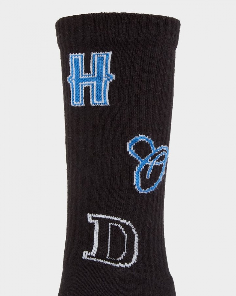 Black/White Hoodrich OG Pacific 2 Pack Crew Socks Socks | 5963-QPIMY