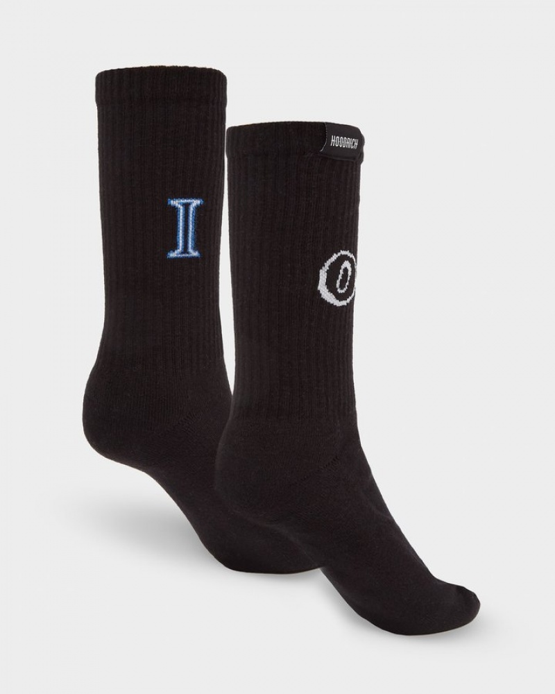 Black/White Hoodrich OG Pacific 2 Pack Crew Socks Socks | 5963-QPIMY