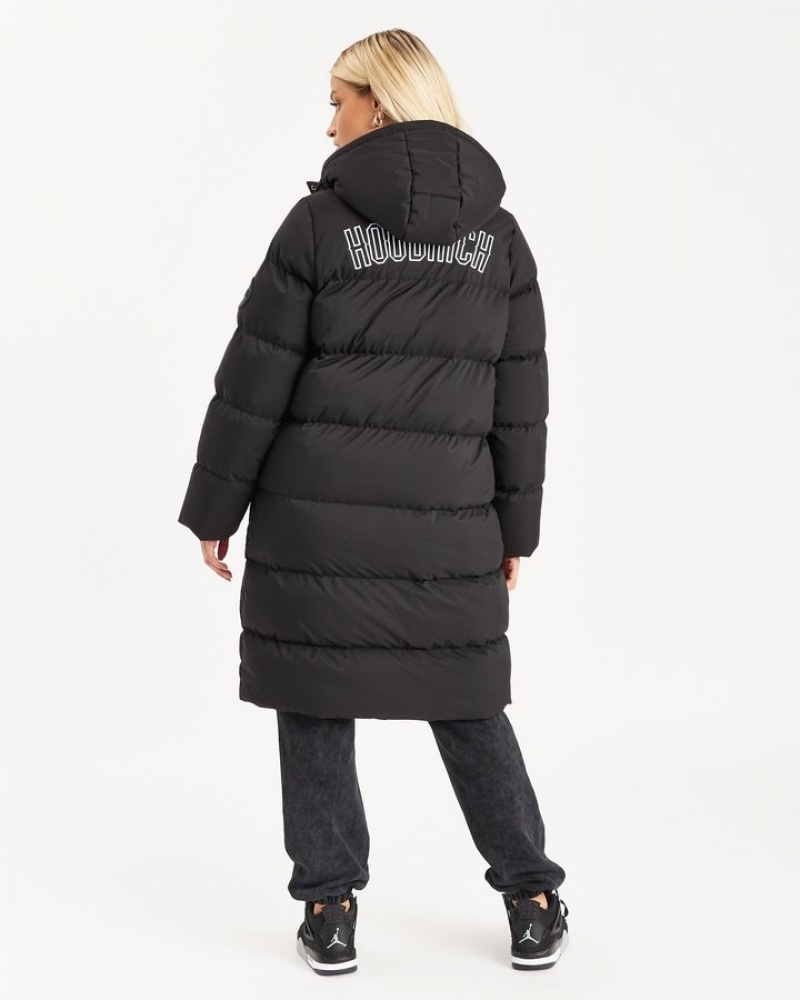 Black/White Hoodrich OG Sia Longline Jacket Outerwear | 6479-XTEAO