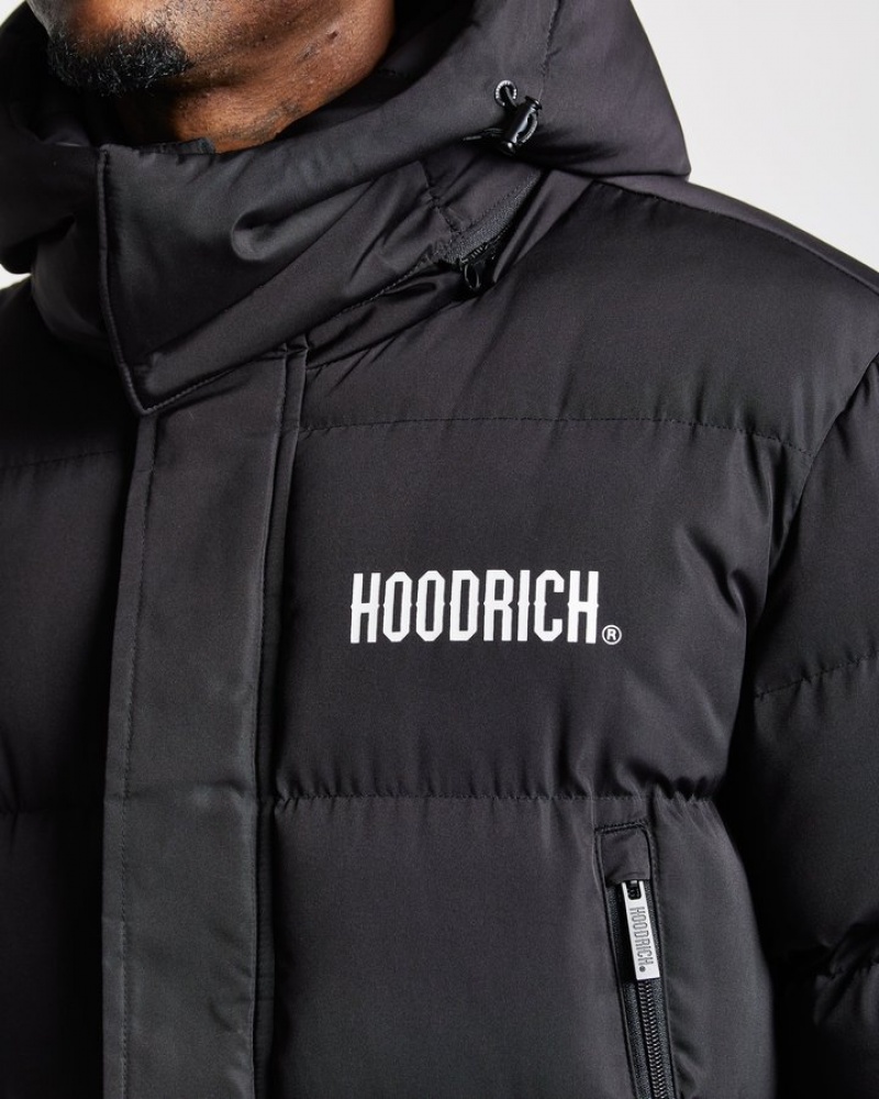 Black/White Hoodrich OG Stack Longline Jacket Outerwear | 5836-AIXPN