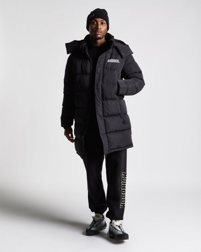 Black/White Hoodrich OG Stack Longline Jacket Outerwear | 5836-AIXPN