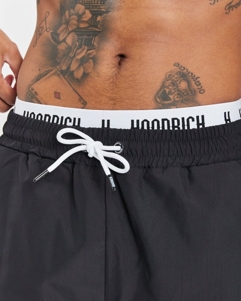 Black/White Hoodrich OG State Swim Shorts Swimwear | 0167-CFJYR