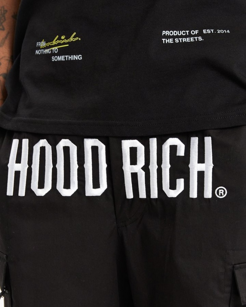 Black/White Hoodrich OG Trek Cargo Pants Cargo Pants | 5940-IAXBK