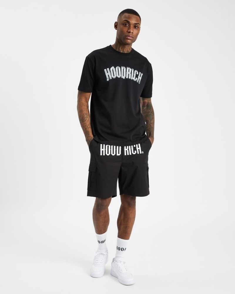 Black/White Hoodrich OG Trek Cargo Shorts Shorts | 8970-ZCITH