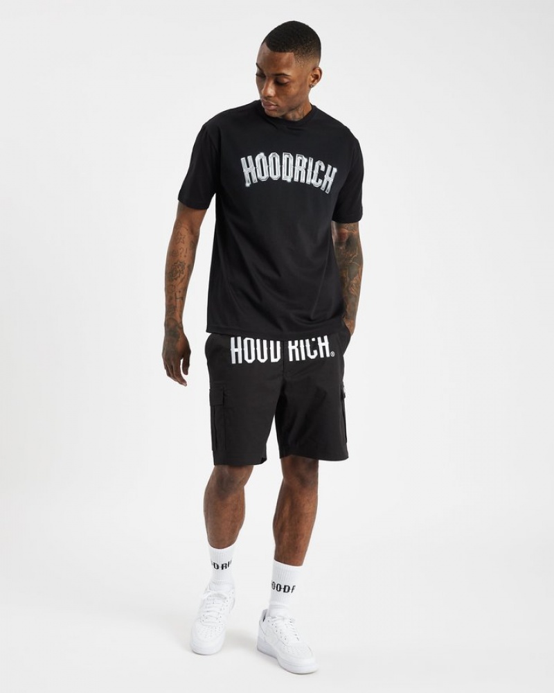 Black/White Hoodrich OG Trek Cargo Shorts Shorts | 8970-ZCITH