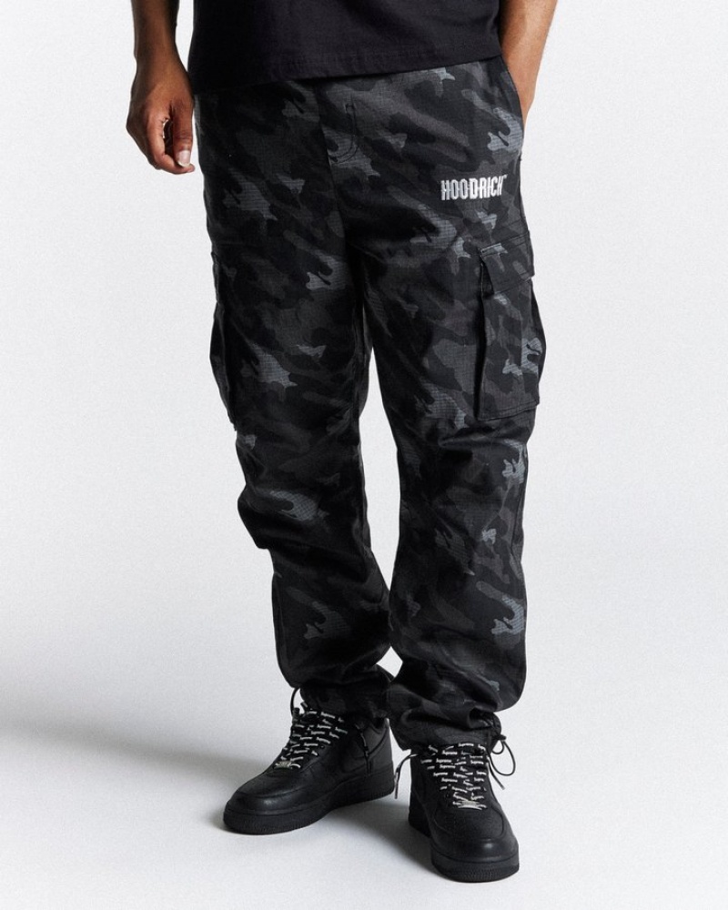 Black Camo/White/Grey Hoodrich Catch Woven Cargo Pants Cargo Pants | 1264-HDNQK