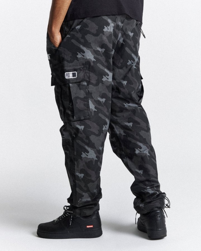 Black Camo/White/Grey Hoodrich Catch Woven Cargo Pants Cargo Pants | 1264-HDNQK