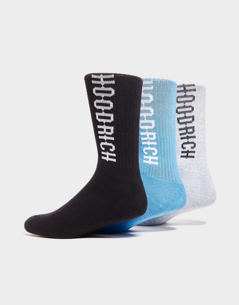 Black Hoodrich 3-Pack Crew Socks Socks | PZE-789253