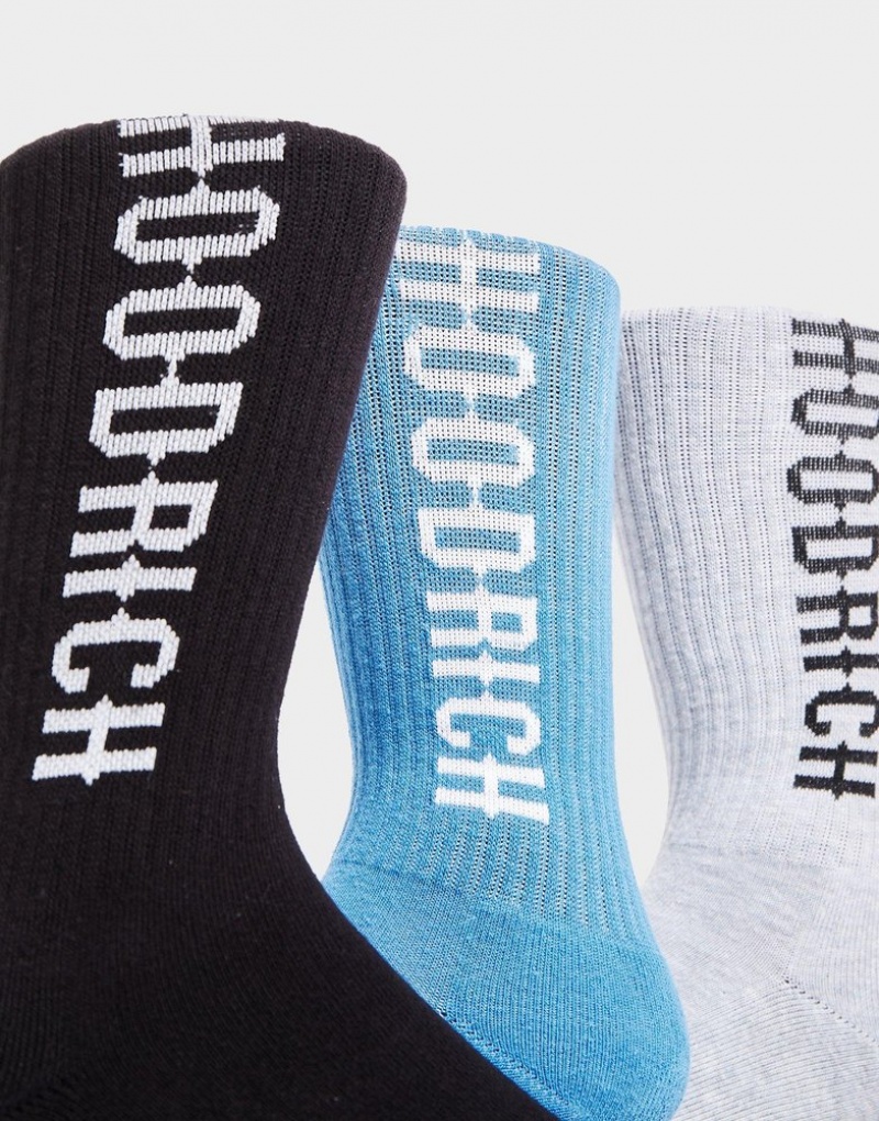 Black Hoodrich 3-Pack Crew Socks Socks | PZE-789253