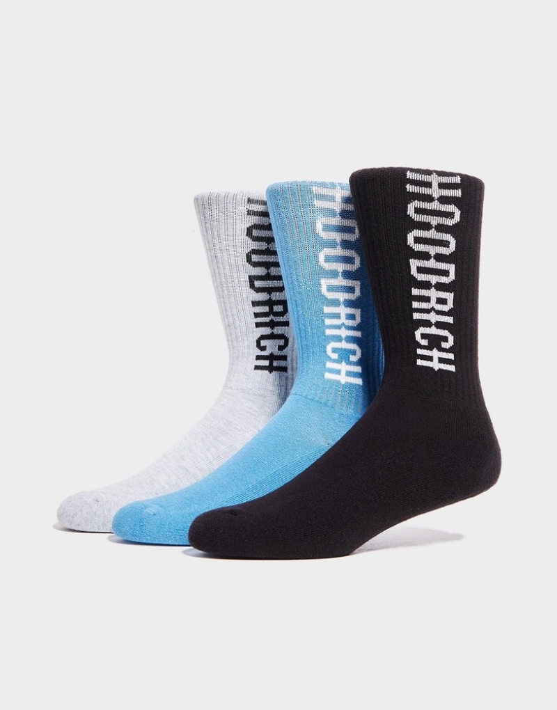 Black Hoodrich 3-Pack Crew Socks Socks | PZE-789253