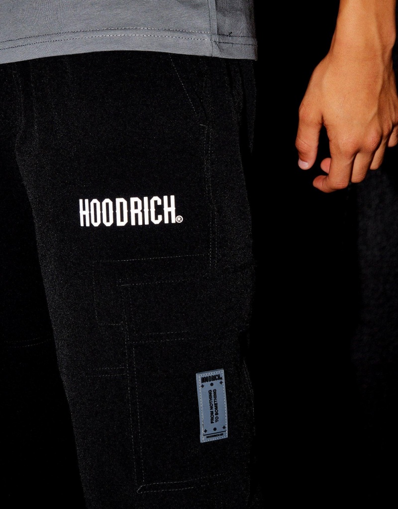 Black Hoodrich Area Woven Cargo Track Pants Junior Cargo Pants | EOIRNXC-46