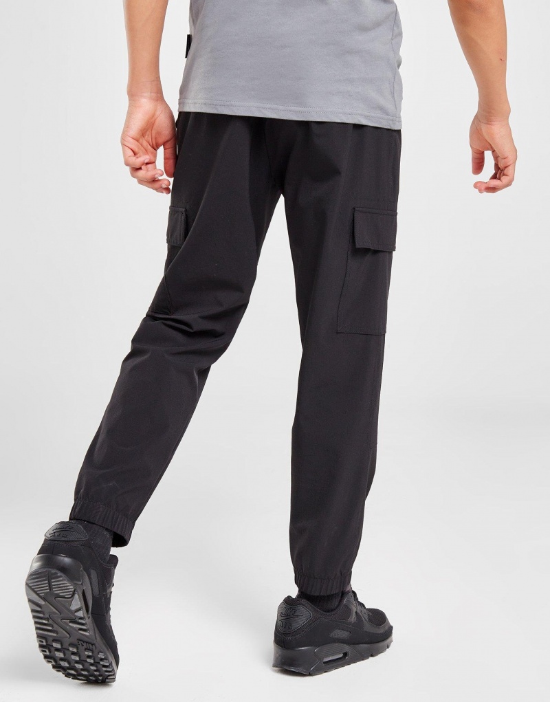 Black Hoodrich Area Woven Cargo Track Pants Junior Cargo Pants | EOIRNXC-46