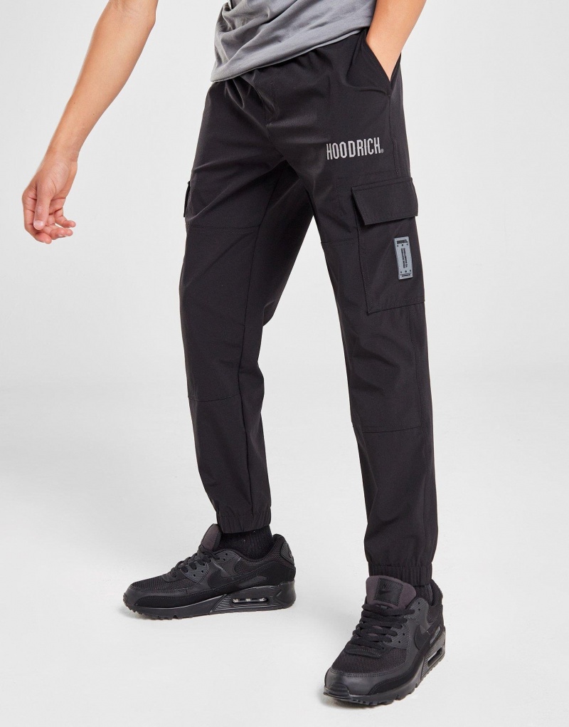 Black Hoodrich Area Woven Cargo Track Pants Junior Cargo Pants | EOIRNXC-46