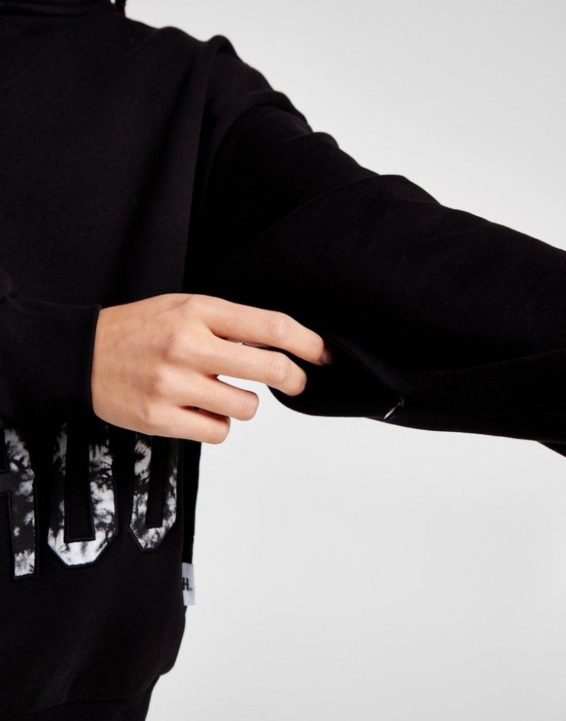 Black Hoodrich Crescent 1/4 Zip Top Sweatshirts | JNFDSY-539