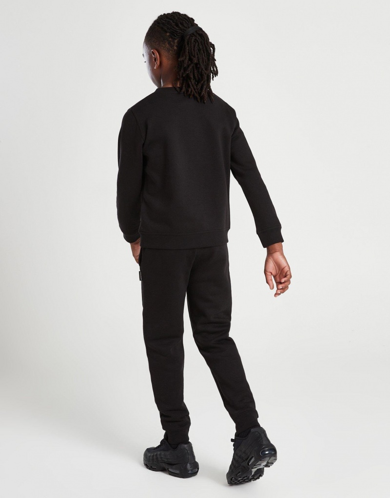 Black Hoodrich Enhance Crew Tracksuit Junior Sweatshirts | SYMCFPL-48