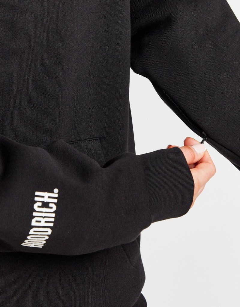 Black Hoodrich Fetch Hoodie Hoodies | EZYPIB-201