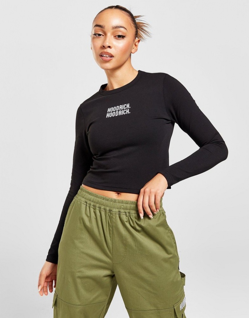 Black Hoodrich Intel V2 Long Sleeve Top Tops | XZLPQM-652