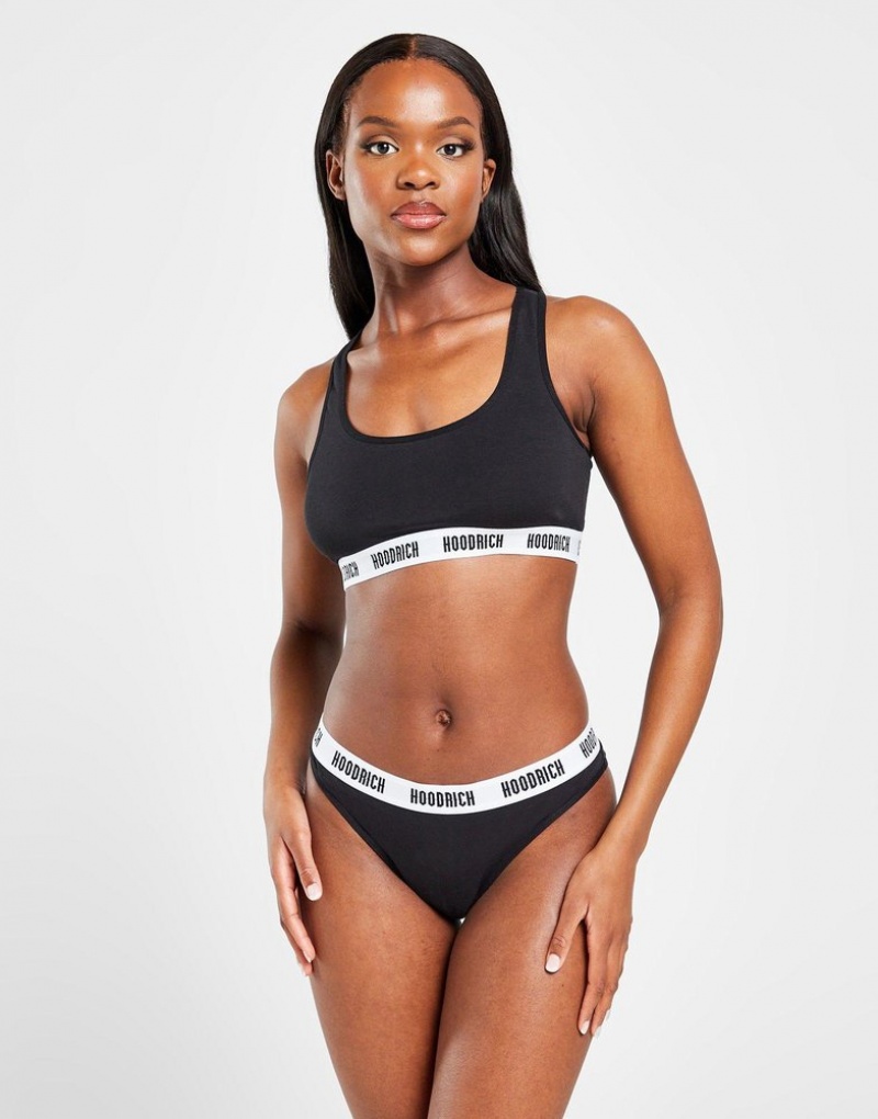 Black Hoodrich Logo Tank Bra Underwear | XORVNA-097