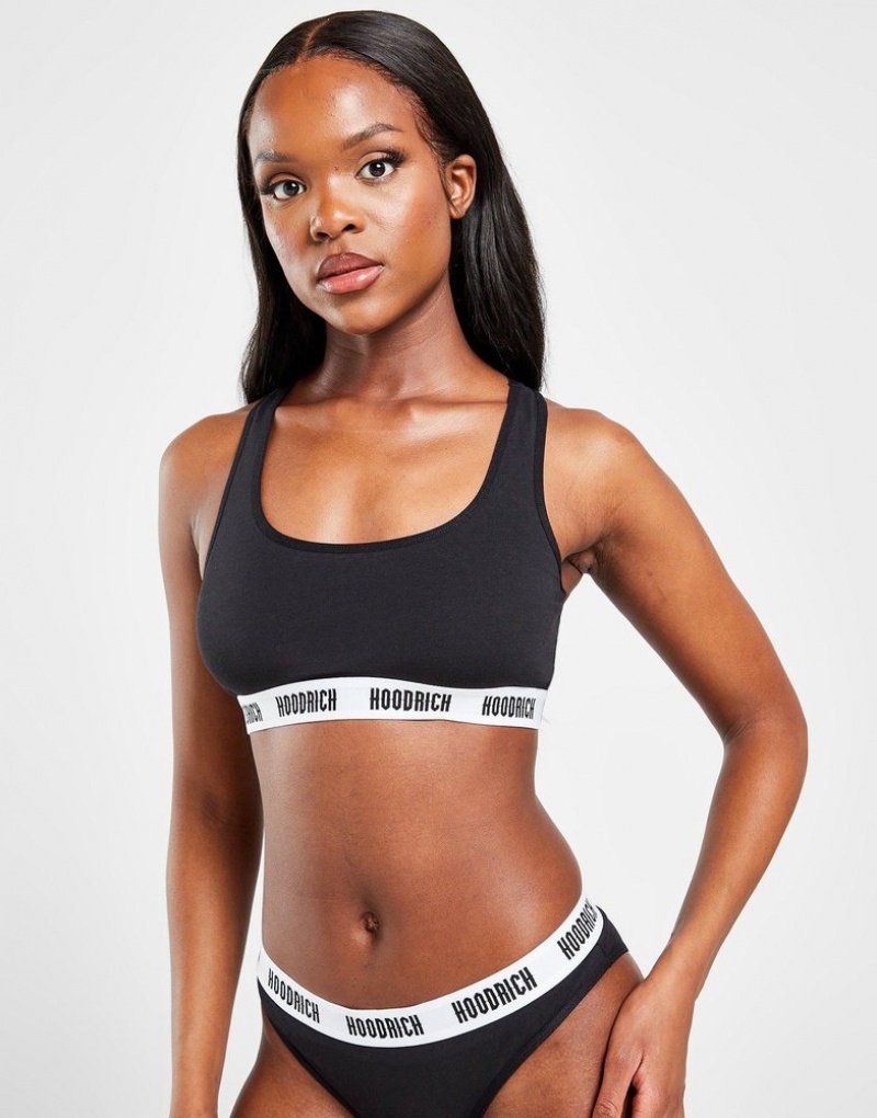 Black Hoodrich Logo Tank Bra Underwear | XORVNA-097