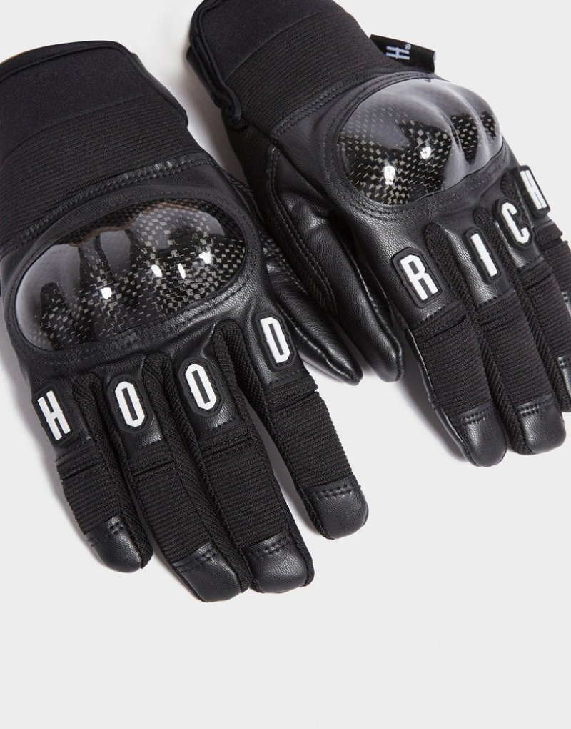 Black Hoodrich OG Motorcross Tactical Gloves Gloves and Scarves | DSX-492678