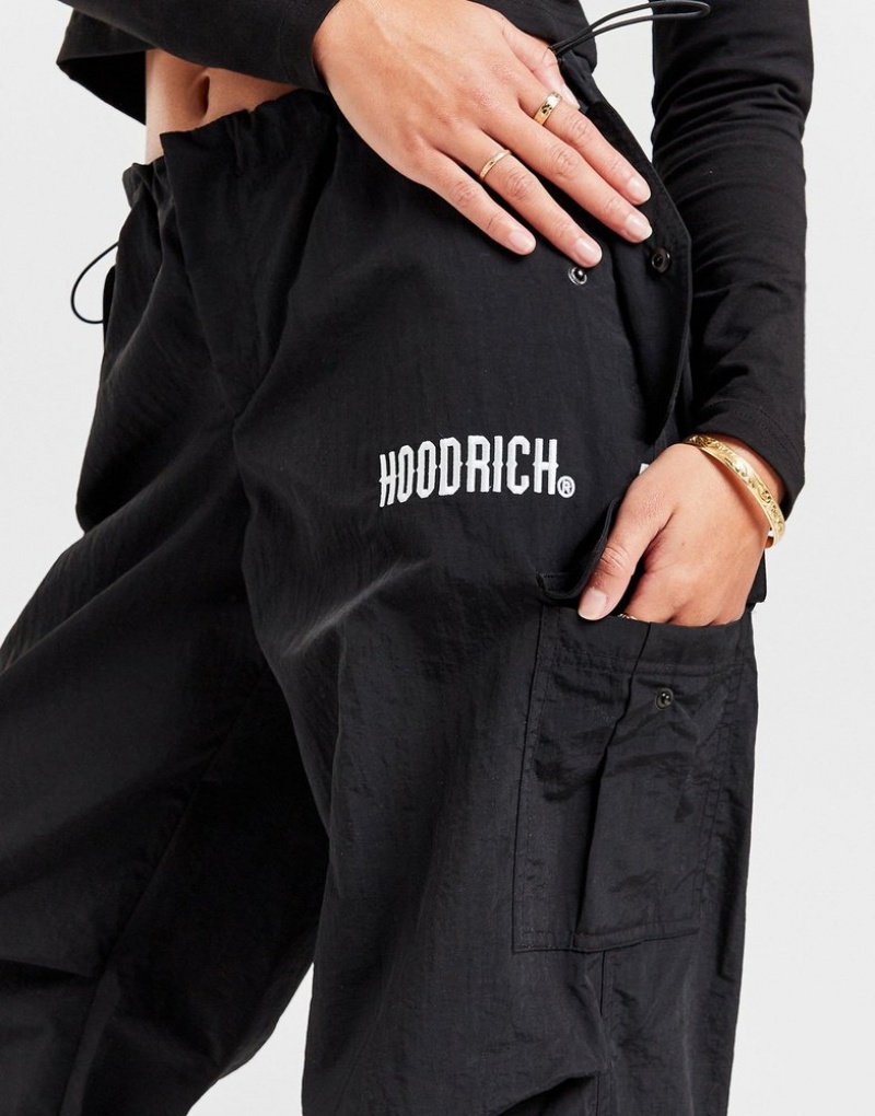 Black Hoodrich Parachute Pants Cargo Pants | FKDAJM-390