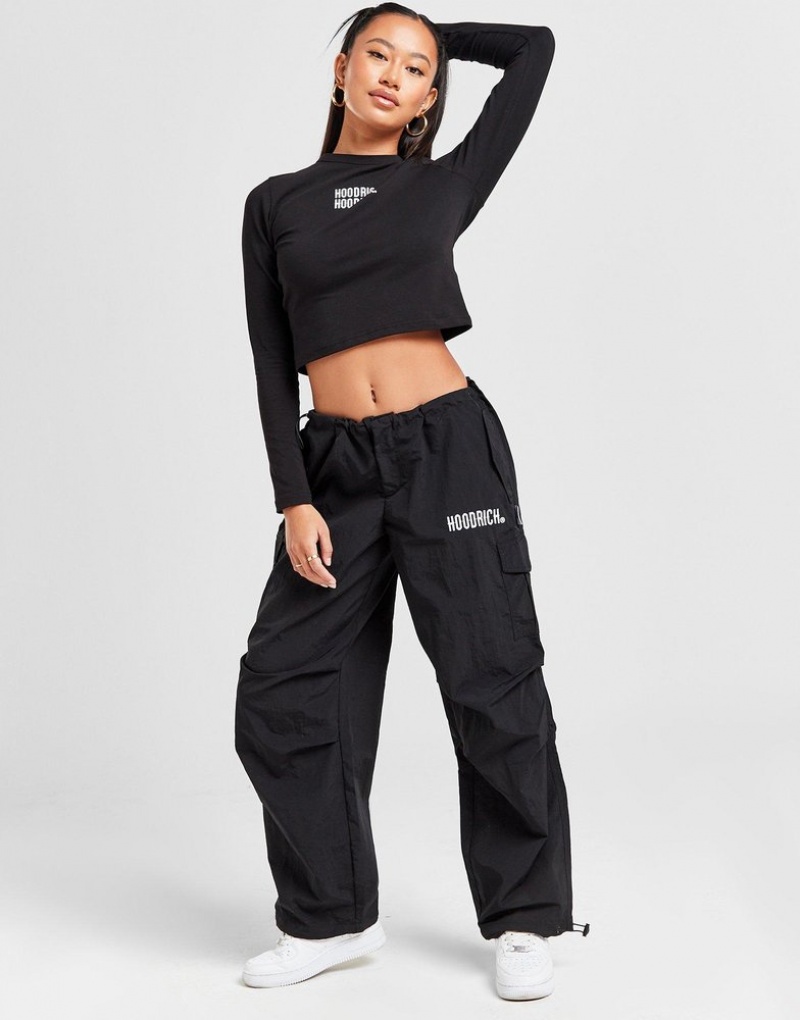 Black Hoodrich Parachute Pants Cargo Pants | FKDAJM-390