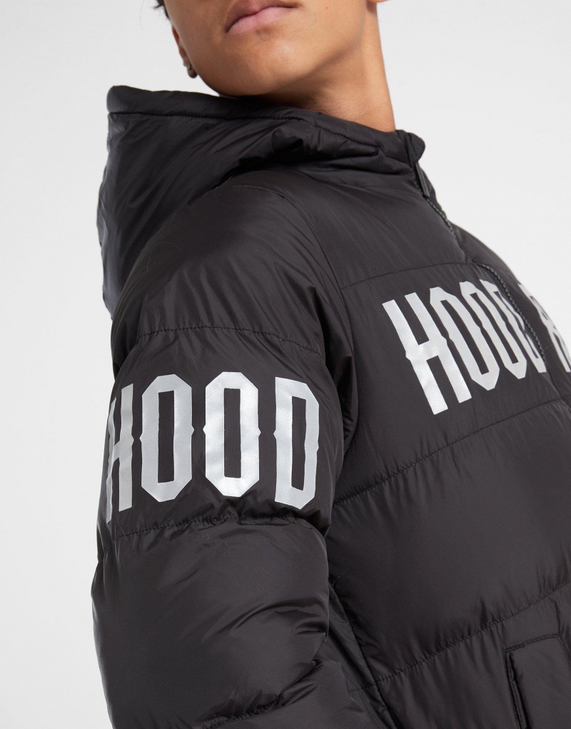 Black Hoodrich Parallel Padded Jacket Junior Outerwear | EJXFUQN-31 