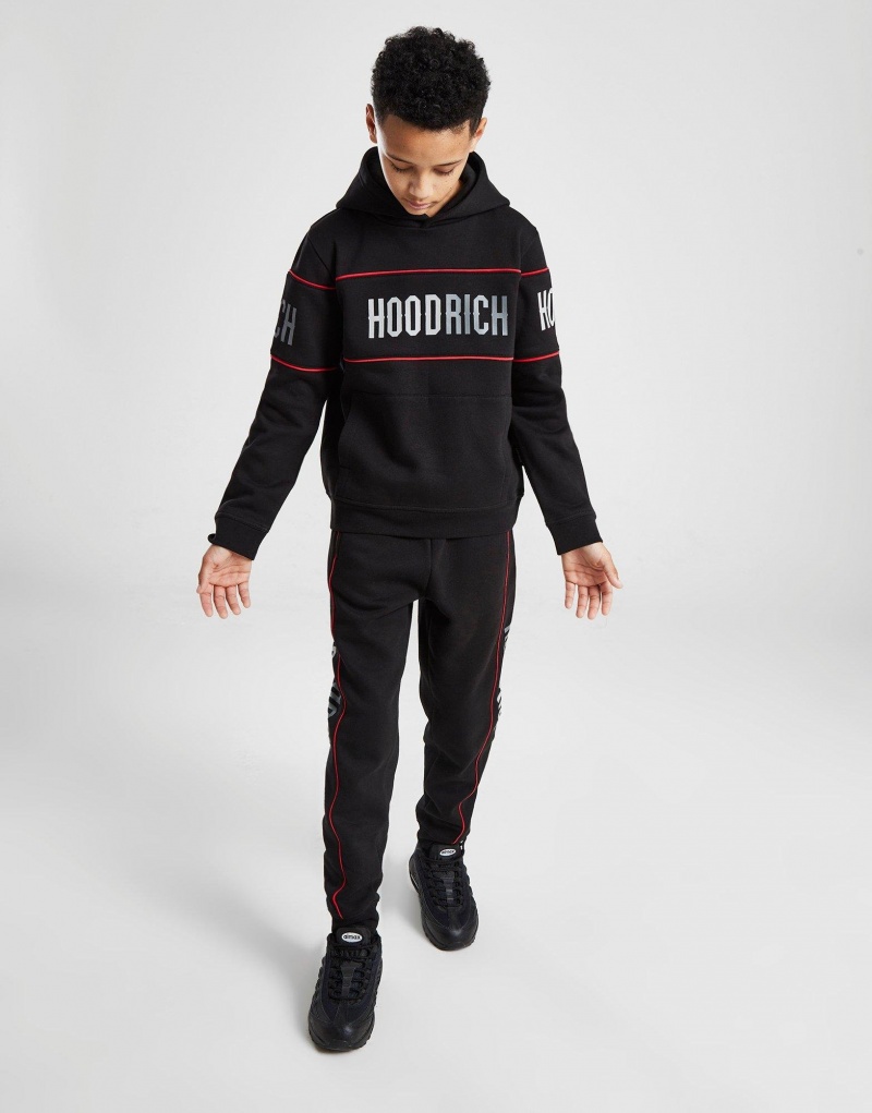 Black Hoodrich Resume Piped Overhead Hoodie Junior Hoodies | DNSUHTP-47