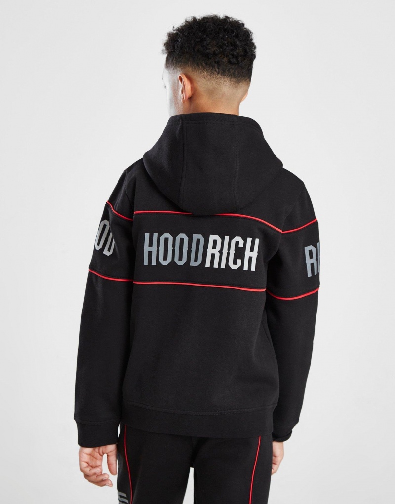 Black Hoodrich Resume Piped Overhead Hoodie Junior Hoodies | DNSUHTP-47