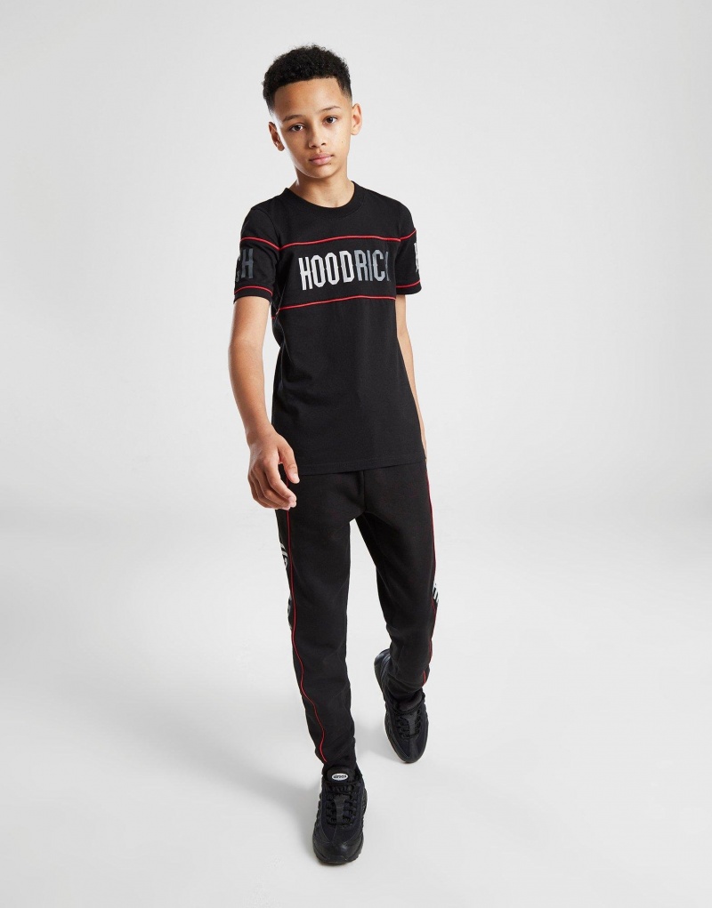 Black Hoodrich Resume Piped T-Shirt Junior T-shirts | AERMXBS-01