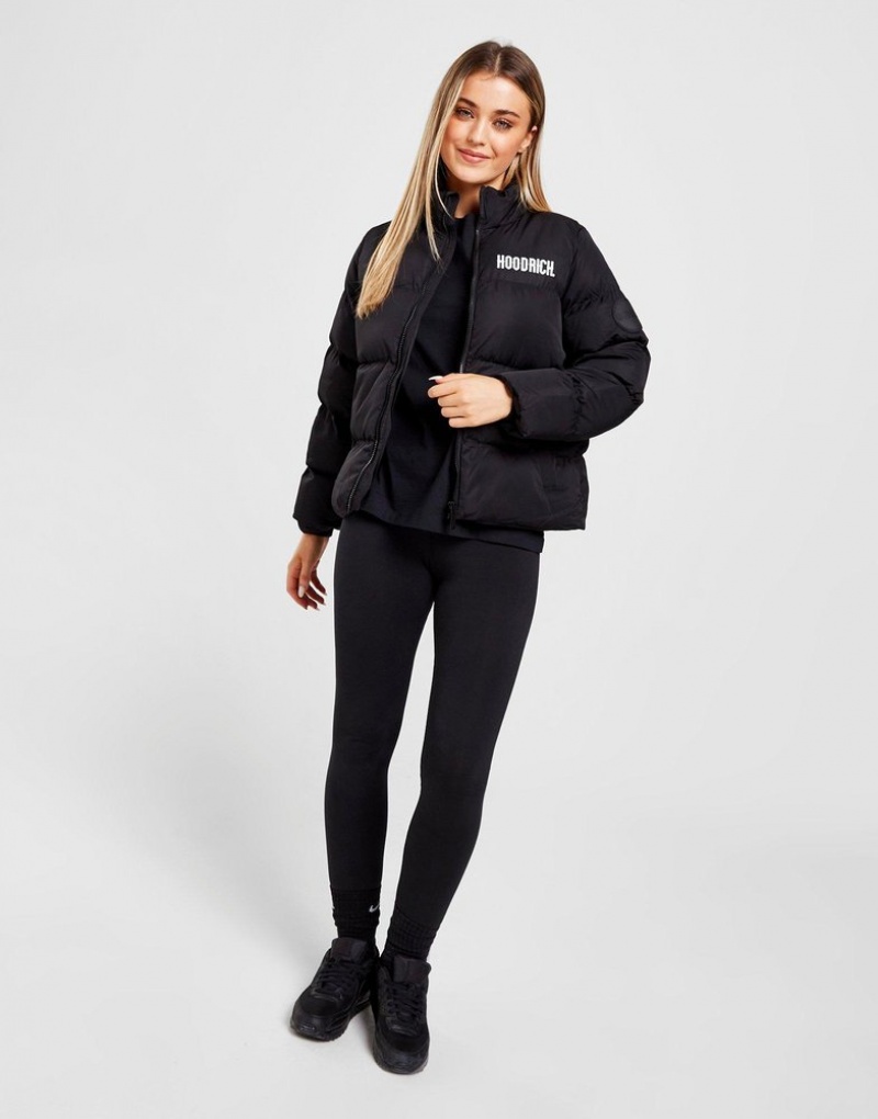 Black Hoodrich Short Puffer Jacket Outerwear | KMWJZO-120